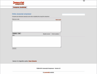 javascriptcompressor.com screenshot