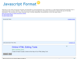 javascriptformat.com screenshot