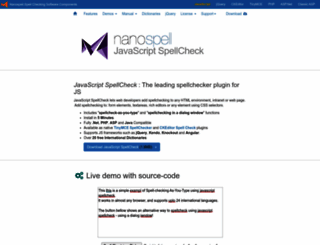 javascriptspellcheck.com screenshot