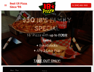 jbspizzaparlor.com screenshot