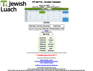 jewishluach.com screenshot