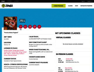 jillcarrillo.zumba.com screenshot