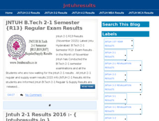 jntuhresults.co.in screenshot