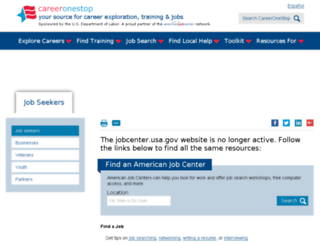 jobcenter.usa.gov screenshot