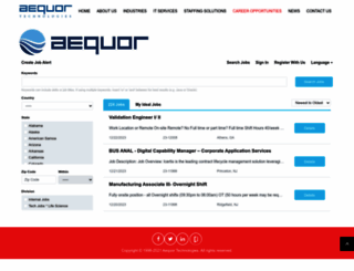 jobs.aequor.com screenshot