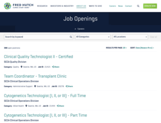 jobs.fhcrc.org screenshot