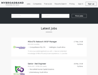 jobs.mybroadband.co.za screenshot