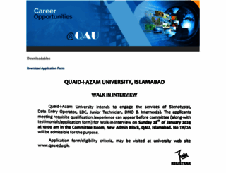 jobs.qau.edu.pk screenshot