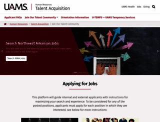 jobs.uams.edu screenshot