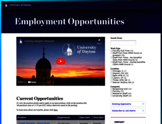 jobs.udayton.edu screenshot