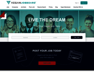 jobs.veganmainstream.com screenshot