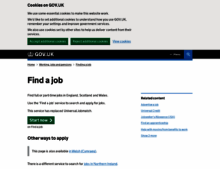 jobseekers.direct.gov.uk screenshot