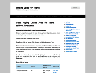 jobsforteenager.com screenshot