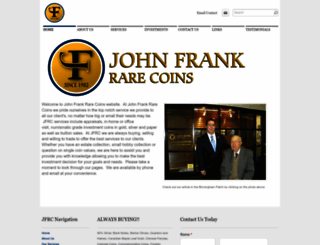 johnfrankrarecoins.com screenshot