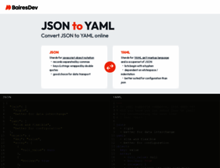 json2yaml.com screenshot