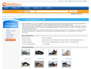 juliesfootwear.globalshoes.net screenshot