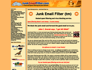 junkemailfilter.com screenshot