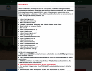 jupeb.edu.ng screenshot