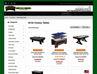 justairhockeytables.com screenshot