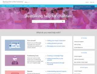 justgiving-charity-support.zendesk.com screenshot
