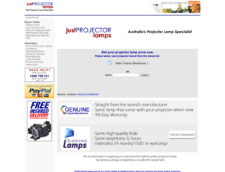 justprojectorlamps.com.au screenshot