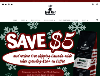 justuscoffee.com screenshot