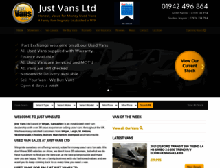 justvans.co.uk screenshot
