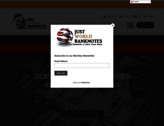 justworldbanknotes.co.uk screenshot