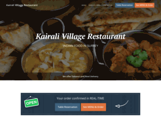 kairalivillagerestaurant.ca screenshot