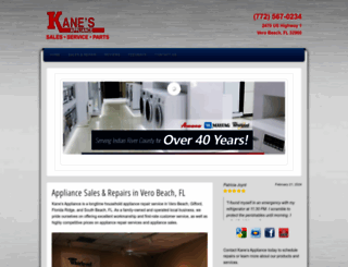 kanesapplianceservice.com screenshot