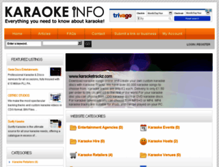 karaokeinfo.co.uk screenshot