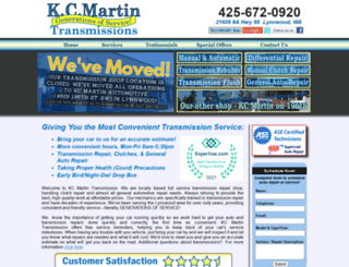 kcmartintransmissions.com screenshot