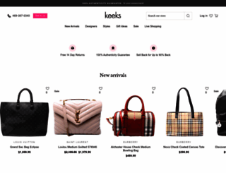 keeksdesignerhandbags.com screenshot