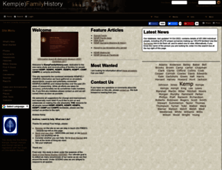 kempfamilyhistory.com screenshot