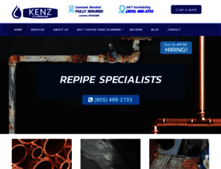 kenzplumbing.com screenshot