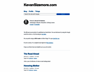kevansizemore.com screenshot