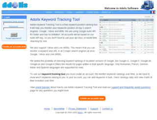 keyword-tracking-tool.adolix.com screenshot