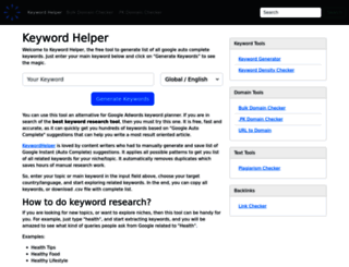 keywordhelper.org screenshot