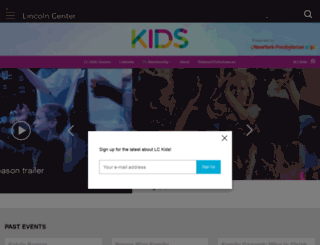 kids.lincolncenter.org screenshot