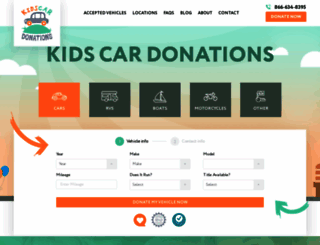 kidscardonations.org screenshot