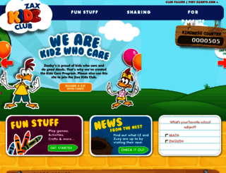 kidzclub.zaxbys.com screenshot