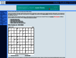 killersudokuonline.com screenshot