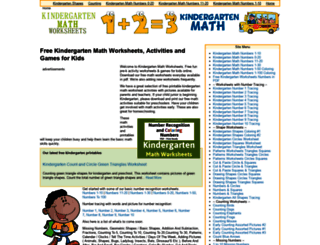 kindergartenmathworksheets.org screenshot