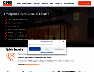 kingelectricians.co.uk screenshot