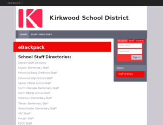 kirkwood.ebackpack.com screenshot