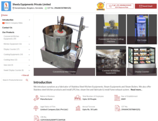 kitchenequipmentsmanufacturer.in screenshot