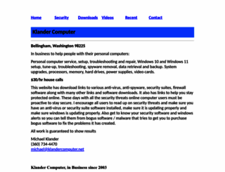 klandercomputer.net screenshot