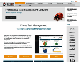 klaros-testmanagement.com screenshot