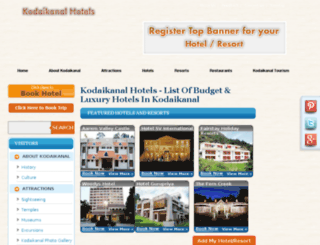 kodaikanal-hotels.in screenshot