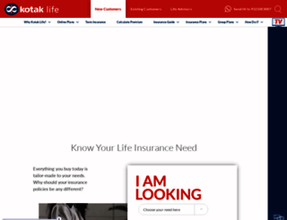 kotaklifeinsurance.com screenshot